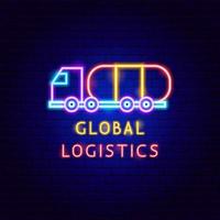 Global Logistics Neon Label vector