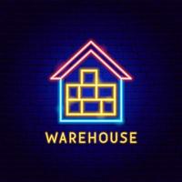 Warehouse Neon Label vector