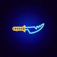 Diver Knife Neon Sign vector