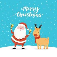 Christmas card design template with cute character with text. vector