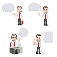 Businessman with Blank Copy Space Speech Bubbles vector