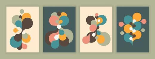 Set of abstract modern graphic elements and forms. Abstract banners with flowing liquid shapes. pastel color artwork vector