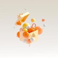 3D Render Abstract Winter Background, Christmas and new year background photo