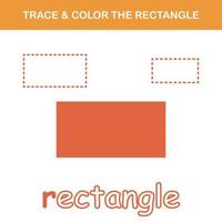 Trace and color worksheet vector