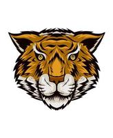 illustration tiger head on white background vector