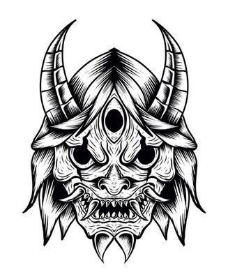 Oni Mask Vector Art, Icons, and Graphics for Free Download