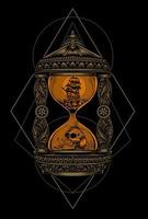 illustration vector antique hourglass ornament