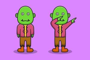 Cute zombie with two expressions vector