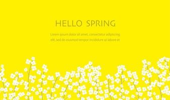 Seamless Field Mustard Floral Background Illustration With Text Space. Horizontally Repeatable. vector