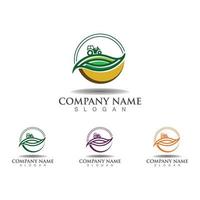 Farming green nature logo design template, Agriculture icon vector