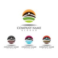 Farming green nature logo design template, Agriculture icon vector