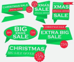 Establecer precio de venta de Navidad para banner y flyer. vector