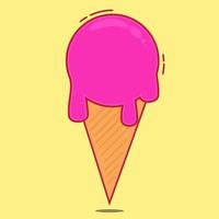 Ilustración de vector de diseño gráfico de cono de helado