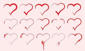 valentine day red and pink clip art design collection part three vector