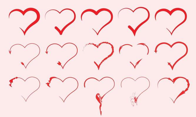 valentine day red and pink clip art design collection part three