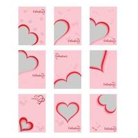 valentine day red and pink post design part two vector