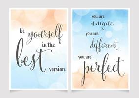 love yourself quote on beautiful watercolor beach background 5x7 card template vector