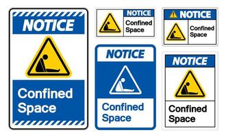 Caution Confined Space Symbol Sign Isolated On White Background vector