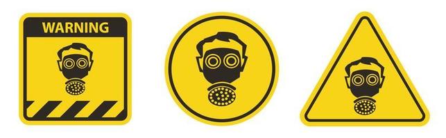 Symbol wear respirator protection Sign Isolate On White Background,Vector Illustration EPS.10 vector