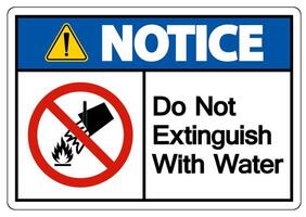 Caution Do Not Extinguish With Water Symbol vector