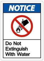 Caution Do Not Extinguish With Water Symbol vector