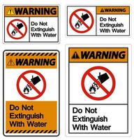 Caution Do Not Extinguish With Water Symbol vector