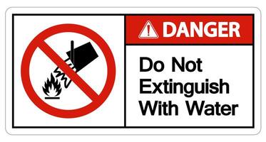 Caution Do Not Extinguish With Water Symbol vector