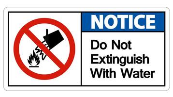 Caution Do Not Extinguish With Water Symbol vector