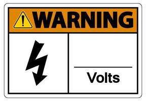Warning Volts Symbol Sign On White Background vector