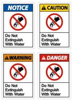 Caution Do Not Extinguish With Water Symbol vector