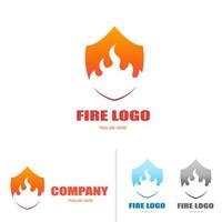 icono de logotipo de escudo de fuego vector