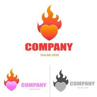 fire love logo vector