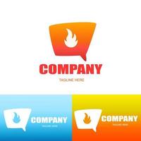 fire chat logo vector