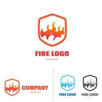 fire shield logo icon vector