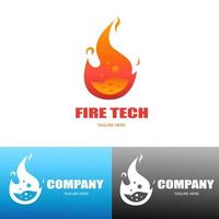 fire tech logo vector