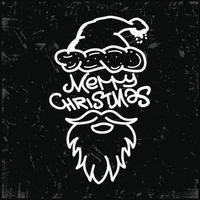 Santa claus icon and merry christmas lettering vector