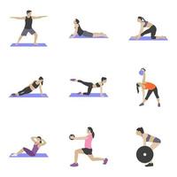 Gym Exercises Elements vector