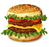 ilustración de sándwich de hamburguesa