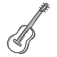 Guitar in doodle style vector isolated illustration