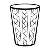 Vaso de cerámica de icono simple con patrón escandinavo vector