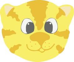 cute tiger vector icon, sticker. hand drawn. illustration for children. yellow, gold animal symbol of 2022