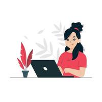 Laptop use illustration concept vector