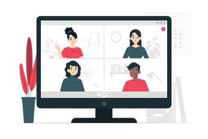 Video conference illustration concept vector