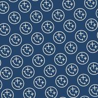 seamless pattern with cute smiley wasted doodle face shape pink white background ready for your design packaging vector