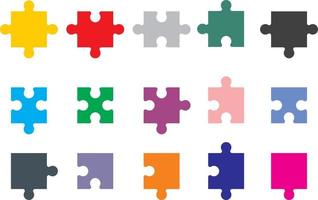 Puzzle pieces in different colors vector