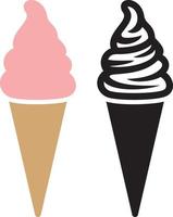 Ice cream in a cone vector
