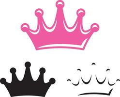 Tiara crown icon set vector