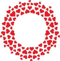 Circle frame made of hearts vector