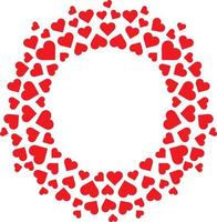 Circle frame made of hearts vector