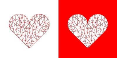 Modern heart low poly wireframe style. Icon Vector illustration